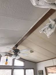 How To Paint Mobile Home Ceilings And Cover Water Stains For Good Home Ceiling Remodeling Mobile Homes Ceiling Remodel