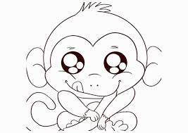 Cartoon monkey clipart black and white. Realistic Monkey Coloring Pages Coloring Home