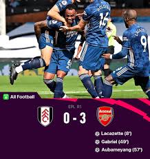 Fulham were bright in the opening moments and a misjudgement from gabriel almost let in aboubakar kamara. All Football App On Twitter Fulham 0 3 Arsenal Willian Shines With 2 Assists As Gabriel Scores On Premier League Debut Fulars Arsenal Willian Premierleague Https T Co Lmu304eamp
