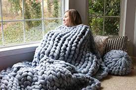 Being a crocheter, i didn't think making a knit blanket would. La Reine Large Chunky Knit Blanket Bundle With Knitted Throw Pillow Soft And Thick Giant Cable Hand Knit Throw Big Yarn Blanket Or Throw For Sofa Gift For Her Custom Baby