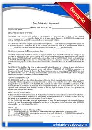 Free Printable Book Publication, Agreement Form (GENERIC)