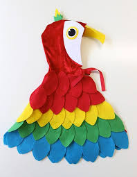 Easy No Sew Diy Parrot Costume Diy Baby Kostume Halloween Selber Machen Und Papagei Kostum