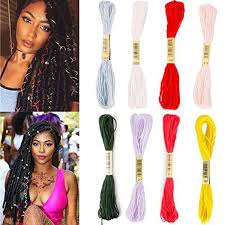 Our wide selection includes all possible sizes and color options for nylon and color treated nylon, decorative metallic and braids, as. Amazon Com Creamily Embroidery Floss 8 Piece 8m Hair Strings For Box Braids Wire Wraps Hair Styling Accessories Beauty