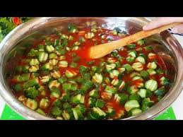 салат из огурцов в томате на зиму обалденный рецепт Obaldennyj Salat Na Zimu Ogurcy V Tomate Samyj Udachnyj Recept Bez Zamorochek Lecho Iz Ogurcov Youtube
