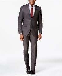 Perry Ellis Charcoal Pindot Extra Slim Fit Suit Suits Suit Separates Men Macy S Slim Fit Suit Trendy Suits Mens Suits Online