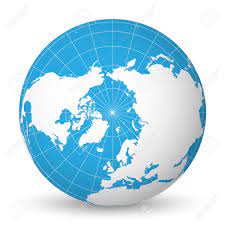 Earth globe with blue striped world land map focused on north america and antarctica with north pole. Earth Globe With Green World Map And Blue Seas And Oceans Focused Royalty Free Cliparts Vectors And Stock Illustration Image 94131768