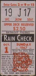 Ticket Stub For A Sunday Baseball Game To See The Detroit Tigers In 1967 Baseball Ticket Baseball Uniforms Detroit Tigers