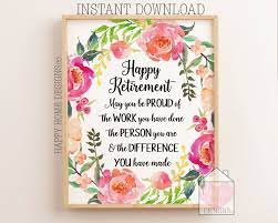 Retirement Print Retirement Gift Happy Retirement Printable Etsy Retirement Gifts Leaving Gifts Doctor Appreciation Gifts