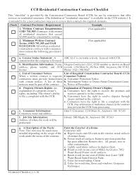 Pics Of Residential Construction Contracts Ccb Residential Construction Contract Checklist T Construction Contract Contract Template Residential Construction