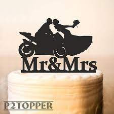 Motorcycle Couple Wedding Cake Toppermotorcycle Cake Etsy In 2021 Wedding Cake Toppers Motorcycle Bike Wedding Wedding Topper