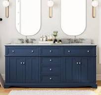Home Decorators Collection Fremont 72 in. Double Sink Navy Blue Bath Vanity  with Grey Granite Top (Assembled) TJ-FTV7222BLU - The Home Depot