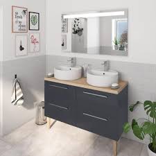 Meuble Double Vasque L 120 X H 58 X P 48 Cm Gris Remix En 2020 Meuble Double Vasque Meuble Vasque Salle De Bain Ikea Meuble Double Vasque Ikea