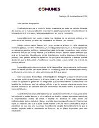 Al momento de su presentación oficial estaba activo en las regiones de arica y parinacota, tarapacá. Comunes Auf Twitter Carta De Comunes A Los Partidos De Oposicion