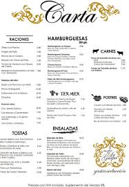 Espanol Cartas De Menu Cartas De Restaurant Cartas Restaurante