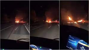 Footage emerges showing Diogo Jota's car burning minutes after the accident  - Telegraph - Telegraph