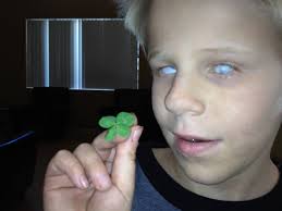 My blind son found a four leaf clover