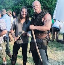 Alexander Dreymon As Uthred And Magnus Samuelsson As Clapa On The Set Of The Last Kingdom 20 The Last Kingdom The Last Kingdom Bbc The Last Kingdom Cast