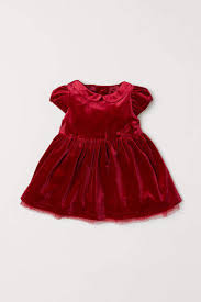 Puff Sleeved Velour Dress Dark Red Kids H M Us Dresses Velour Dress Girl Outfits