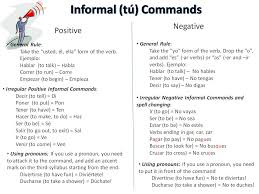 command form los mandatos lessons tes teach