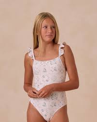 Rylee & Cru Teens Natural Tile Sky One-Piece Swimsuit – Panda and Cub