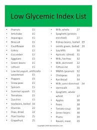 17 particular low glycemic chart for foods