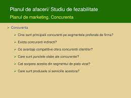 Dacă este corect realizat, aceasta poate fi cea mai bună investiție pe inainte de inceperea afacerii sau implementarii ideii de afaceri, studiul de fezabilitate iti va da posibilitatea sa estimezi resursele de care ai nevoie. Planul De Afaceri Studiu De Fezabilitate Ppt Download