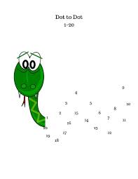 Snake 1 20 Dot To Dot Free Printable For Your Kindergartener Kindergarten Worksheets Printable Homeschool Worksheets Printable Worksheets