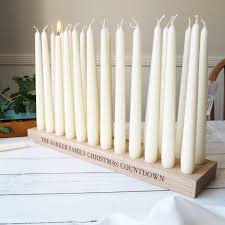 Personalised Wooden Advent Candle By Wood Paper Scissors Advent Candles Wooden Advent Calendar Advent Candle Holder