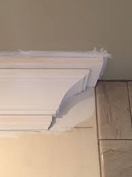 These steps are for molding that sits flat against a wall, like chair rail, picture, rail, shoe or quarter round, and baseboards. Craftsman Style Crown Molding Termination Return Before Caulking And Painting At Shower Ti Bathroom Ceiling Paint Painted Ceiling Craftsman Style Crown Molding