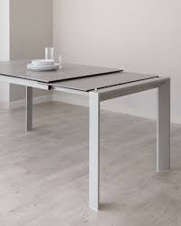 Target.com has been visited by 1m+ users in the past month White Frosted Glass Extending Dining Table With Brushed Steel Legs Danetti
