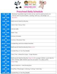 Preschool Daily Schedule Preschool Daily Routine
