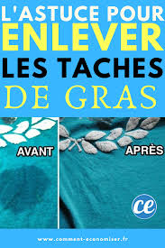 Si le mariage sel et jus de citron pratiqué sur des tissus ou des sols n'a pas donné les résultats. Une Tache De Graisse Sur Un Tissu Voici L Astuce Pour Enlever Les Taches De Gras Sur Les Vetements Tache De Gras Tache De Graisse Enlever Tache De Gras