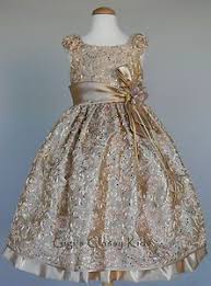 New Girls Gold Champagne Dress Size 6 Christmas Wedding Flower Holiday Fancy Ebay Gold Flower Girl Dresses Christmas Wedding Flowers Dresses