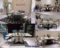 cairo round marble dining table and