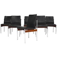 Set Of Six Brazilian Rosewood Leather And Chrome Dining Chairs 1960s From A Unique Collectio Rosewood Dining Chairs Dining Room Chairs Modern Dining Chairs