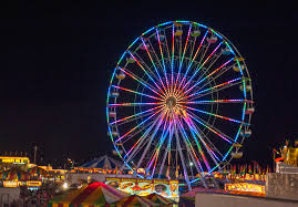 Lights On The Ferris Wheel Gif Colorful Night Lights Carnival Gif Ferris Wheel Fair Ferris Wheel Amusement Park Rides Amusement Park