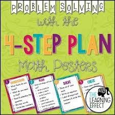 Problem Solving With The 4 Step Plan Math Posters Math Poster Problem Solving Solving