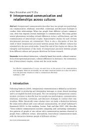 Pdf 9 Interpersonal Communication And Relationships Across Cultures