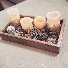Diy Centrepiece With Potpourri Led Candles And A Homegoods Tray Cred Wanderlustlucky Potpourri Decoration Led Candle Decor Candle Decor Living Room