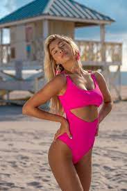 Customize your avatar with the petal pink one piece bathing suit and millions of other items. Hot Pink Cut Out One Piece Swimsuit Etsy