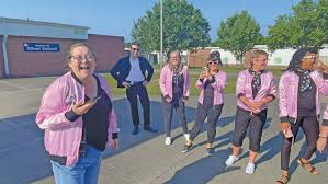 Barnwell Primary School principal Donna Selvey rides off into retirement in  style