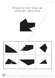 Dans Les Fiches De Travail Formes D Ombres L Eleve Doit Identifier Les Trois Formes Constituant La Form In 2020 Visual Learning Learning For Life Visual Processing