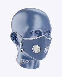 Download Anti Pollution Face Mask With Exhalation Valve Front Half Side View In Apparel Mockups On Yellow Images Object Mockups
