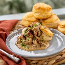 Image result for sausage gravy biscuits