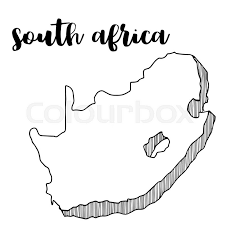 Here is a printable blank map of africa for students learning about africa in school. Hand Drawn Of South Africa Map Vector Stock Vector Colourbox