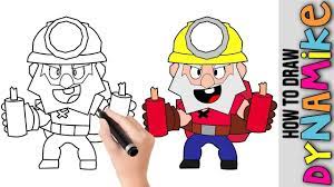How To Draw Dynamike From Brawl Stars Cute Easy Drawings Tutorial For Drawing Tutorial Easy Cute Easy Drawings Easy Drawings
