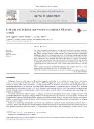 Pdf Ethnicity And Bullying Involvement In A National Uk Youth Sample