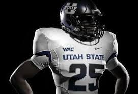 The utah state aggies are a college football team that competes in the mountain west conference (mwc) of the football bowl subdivision (fbs) of ncaa division i, representing utah state university.the utah state college football program began in 1892 and has played home games at merlin olsen field at maverik stadium since 1968. Utah State Nike Uniforms Breaking Down Aggies New Pro Combat Unis Bleacher Report Latest News Videos And Highlights
