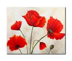 Modernes Gemalde Mohnblumen Am Grauen Tag Blumen Kunst Blumen Malen Blumenzeichnung