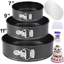 Amazon Com Springform Pan Set 3pcs 7 9 11 Nonstick Leakproof Round Cake Pan Set Wedding Cake Pans Spring For Cool Wedding Cakes Cake Pans Wedding Cake Pans